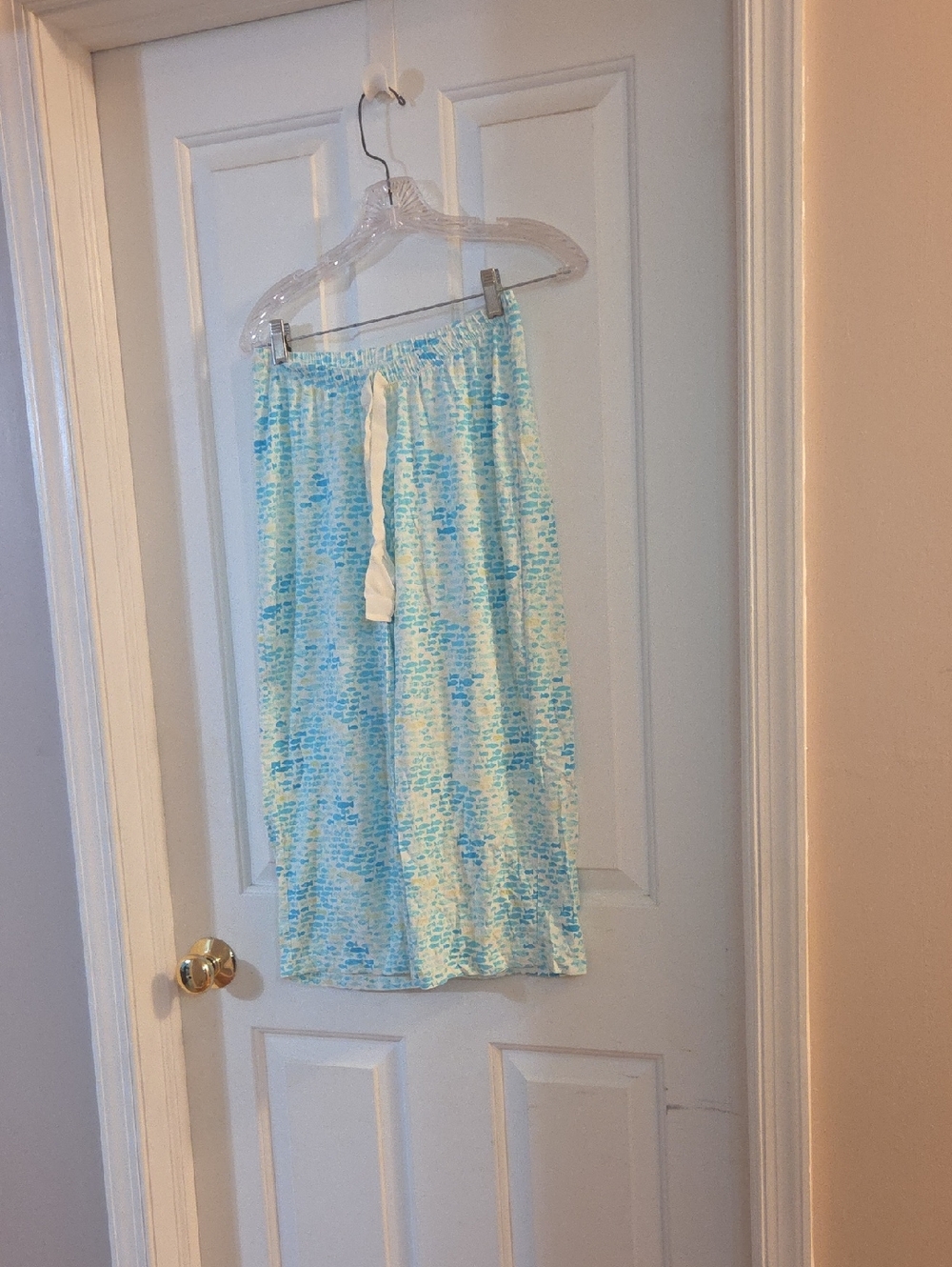 Hue Essentials Teal Blue Fish Pajama Pants - Picture 1 of 4